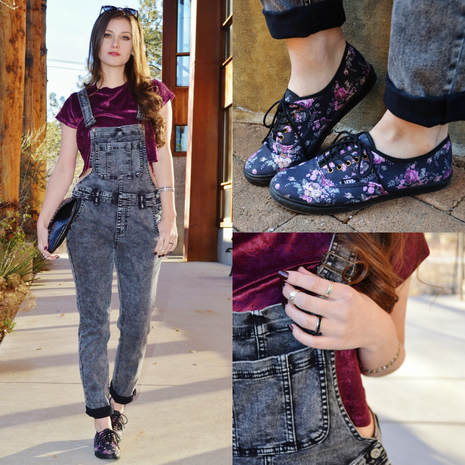 Arizona Girl My Style Denim Overalls & Velvet