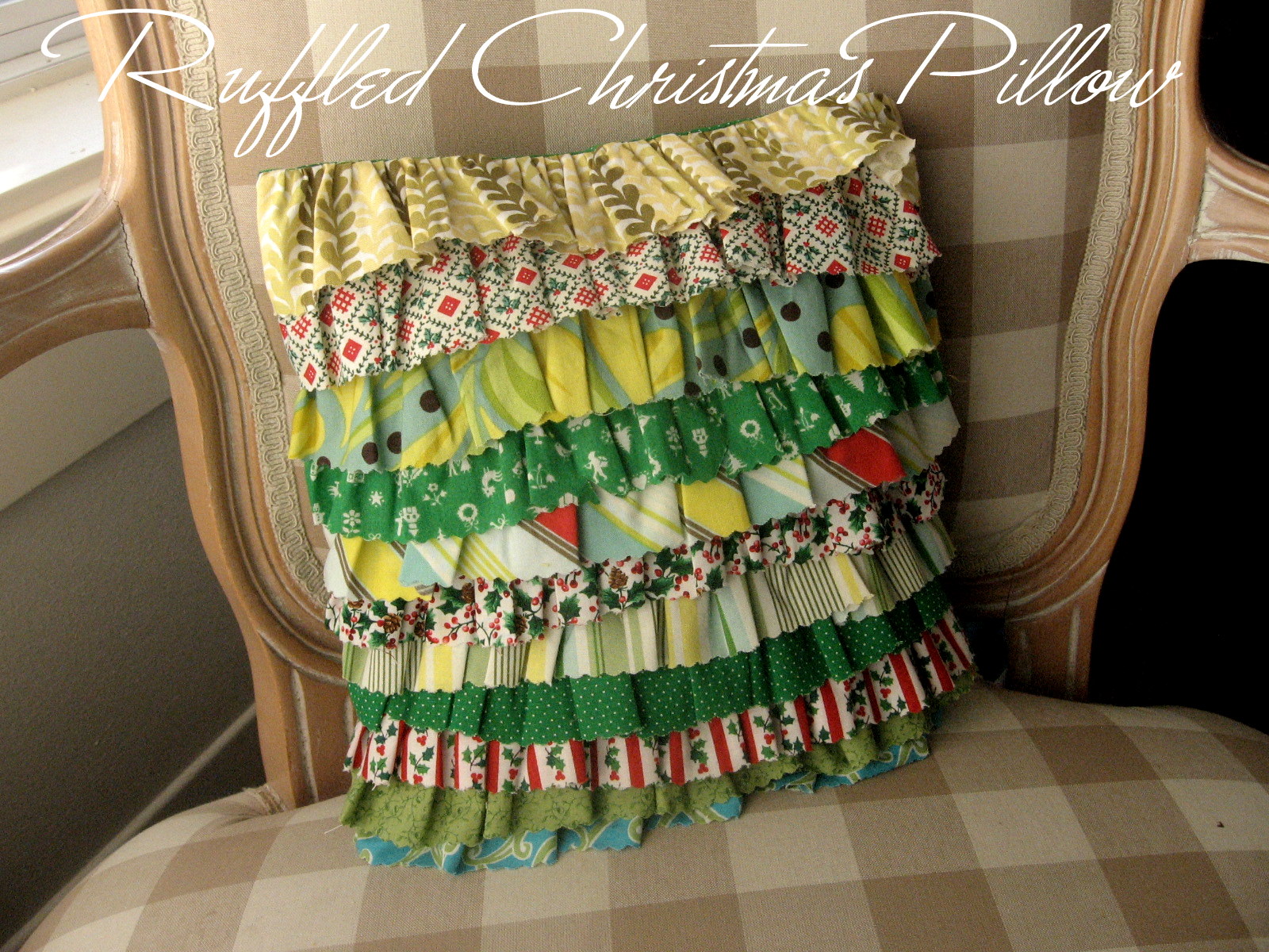 Pickup Some Creativity Ruffled Christmas Pillow Cover Tutorial