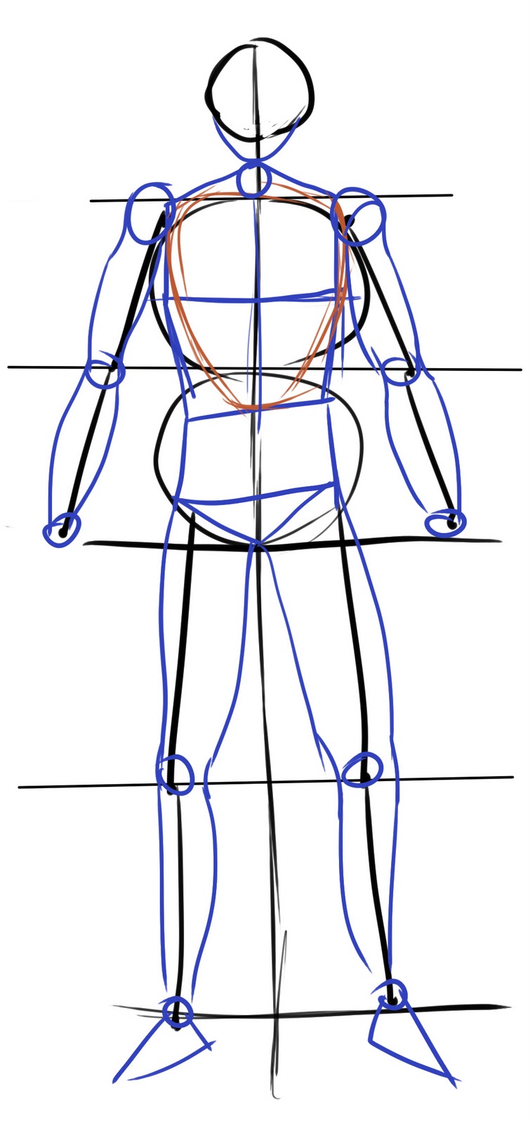 Cute Drawing Sketch Of Man Full Body with simple drawing