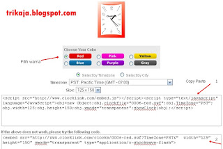 Pasang Jam di Blog