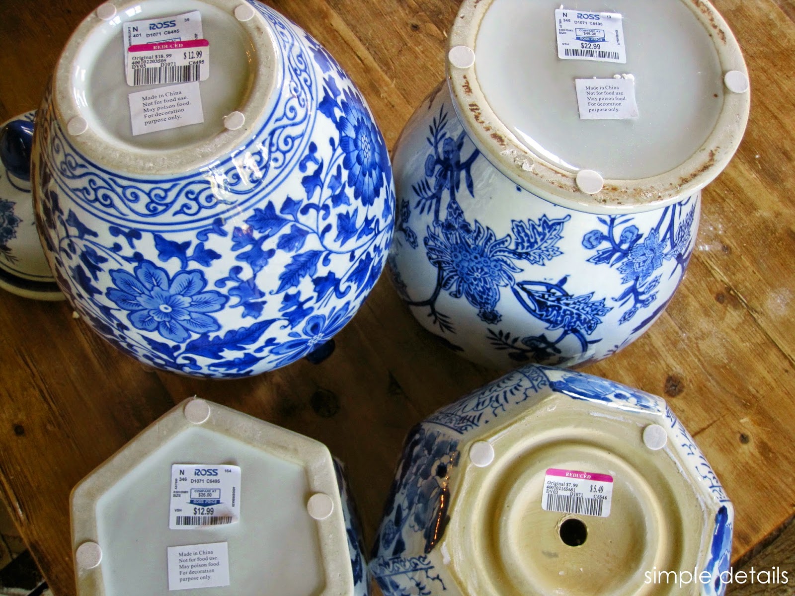 Simple Details best buy...blue and white pottery