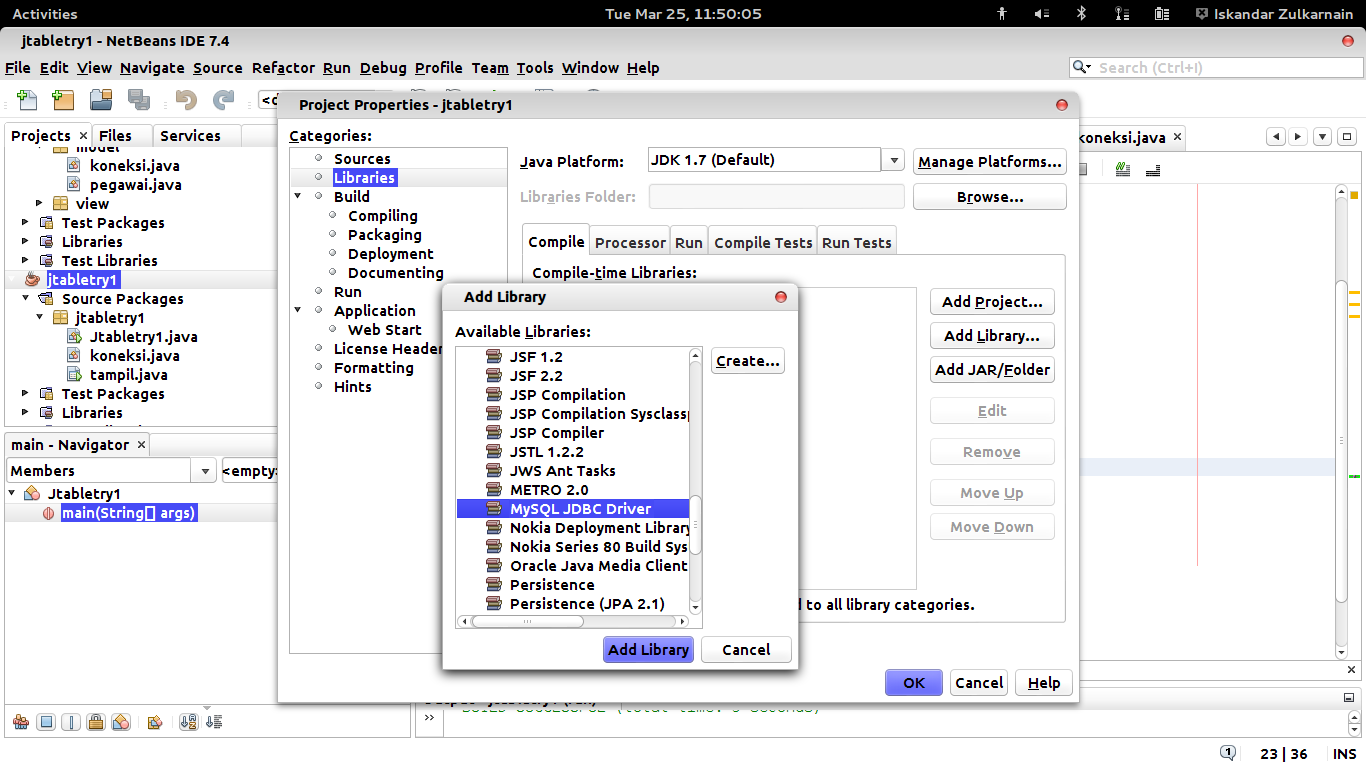 Netbeans JDBC, Membuat koneksi ke MYSQL