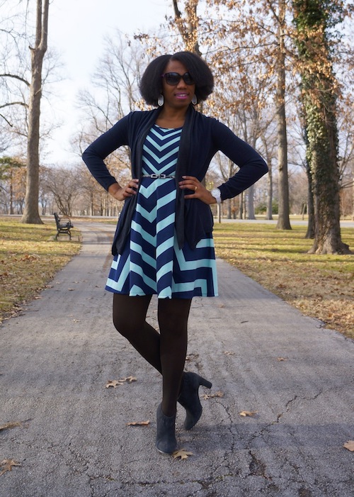 Fit and Flare Chevron Dress, $24.99 ...