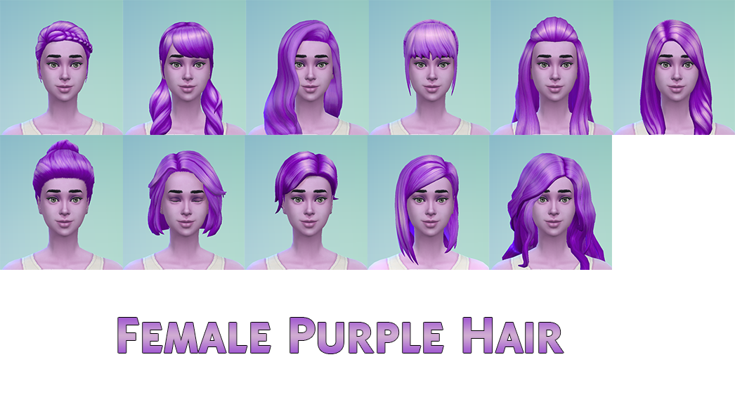 sims 4 purple and blue hair