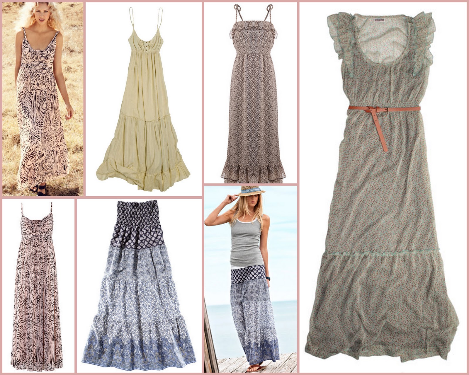 Long Hippie Style Dresses and Skirts