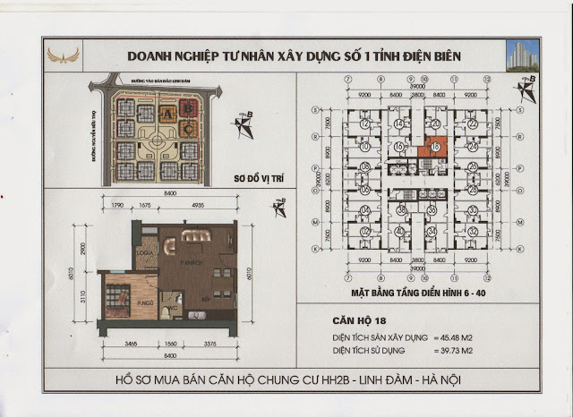 thiết kế căn hộ 45m2 chung cư hh2b linh đàm
