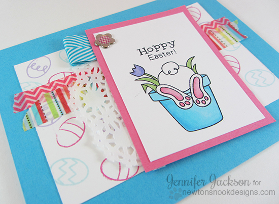 Hoppy Easter card by Jennifer Jackson | Bunny Hop stamp set by Newton's Nook Designs