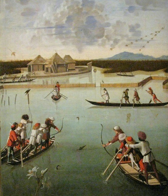 VITTORE CARPACCIO, Hunting on the Lagoon, 1490-95