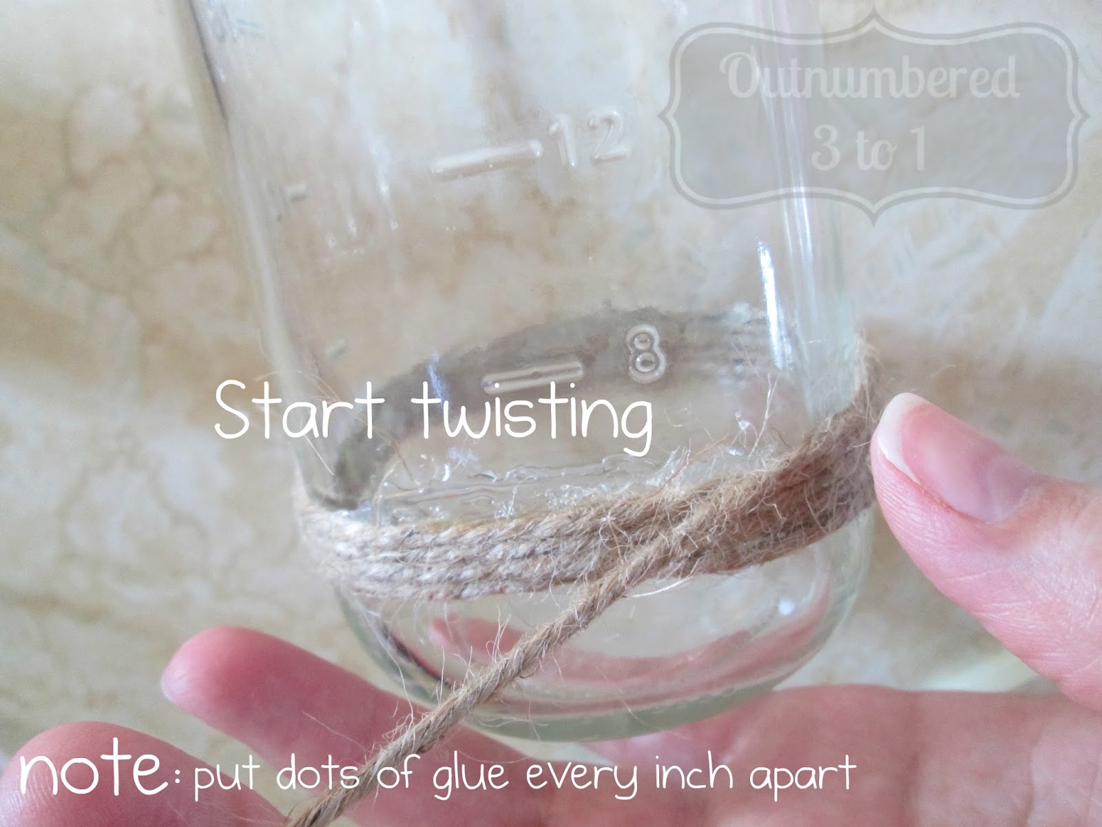 Easy Twine Mason Jar Craft Outnumbered 3 to 1