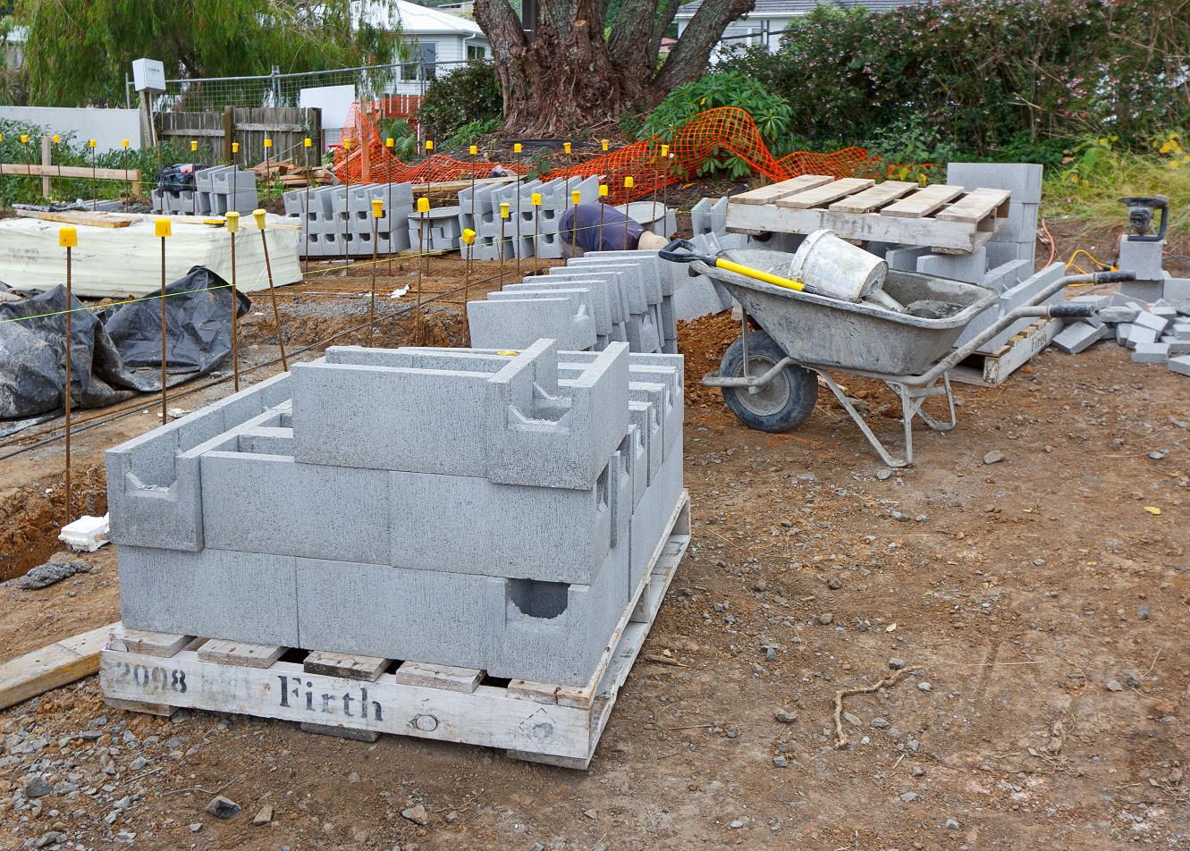 CONCRETE BLOCK WALLS | The New Zealand's First Passive House