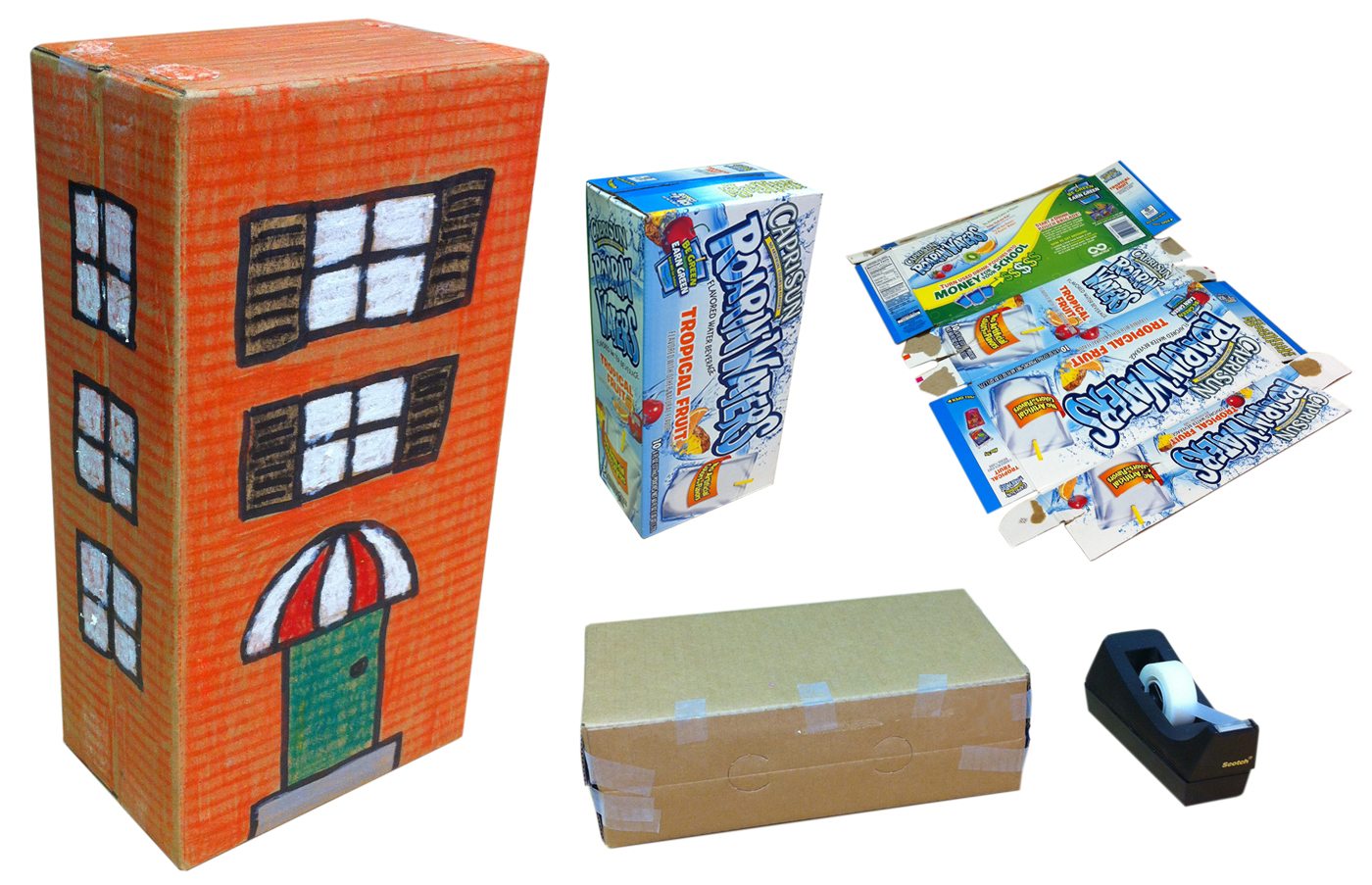 Juice Box Apartment Buildings Art Projects for Kids