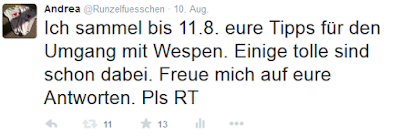 Tipps gegen Wespen mit Kindern Runzelfuesschen Elternblog Bloggertipps