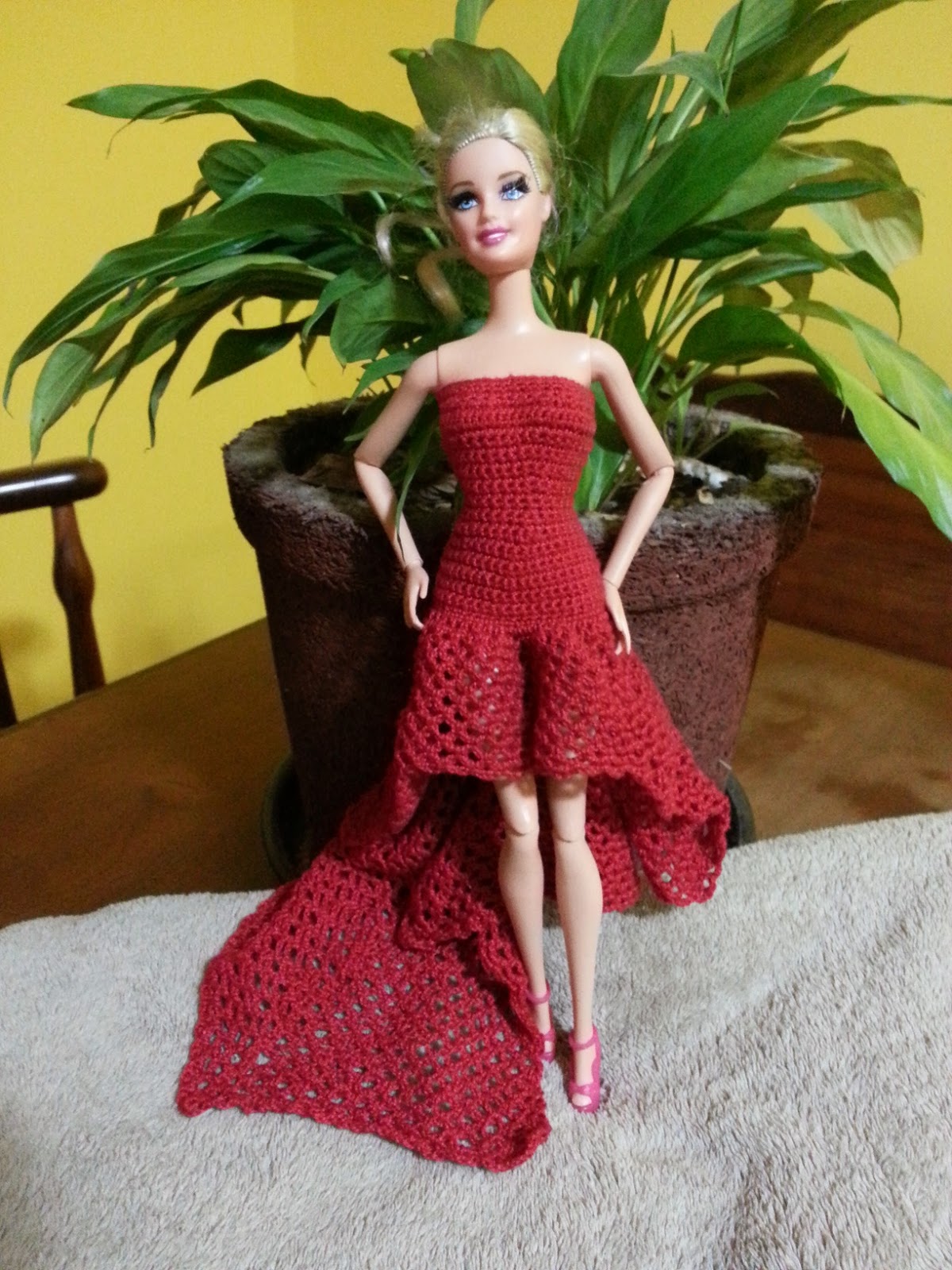 Roupa de Barbie 4 Pecas de Crochê