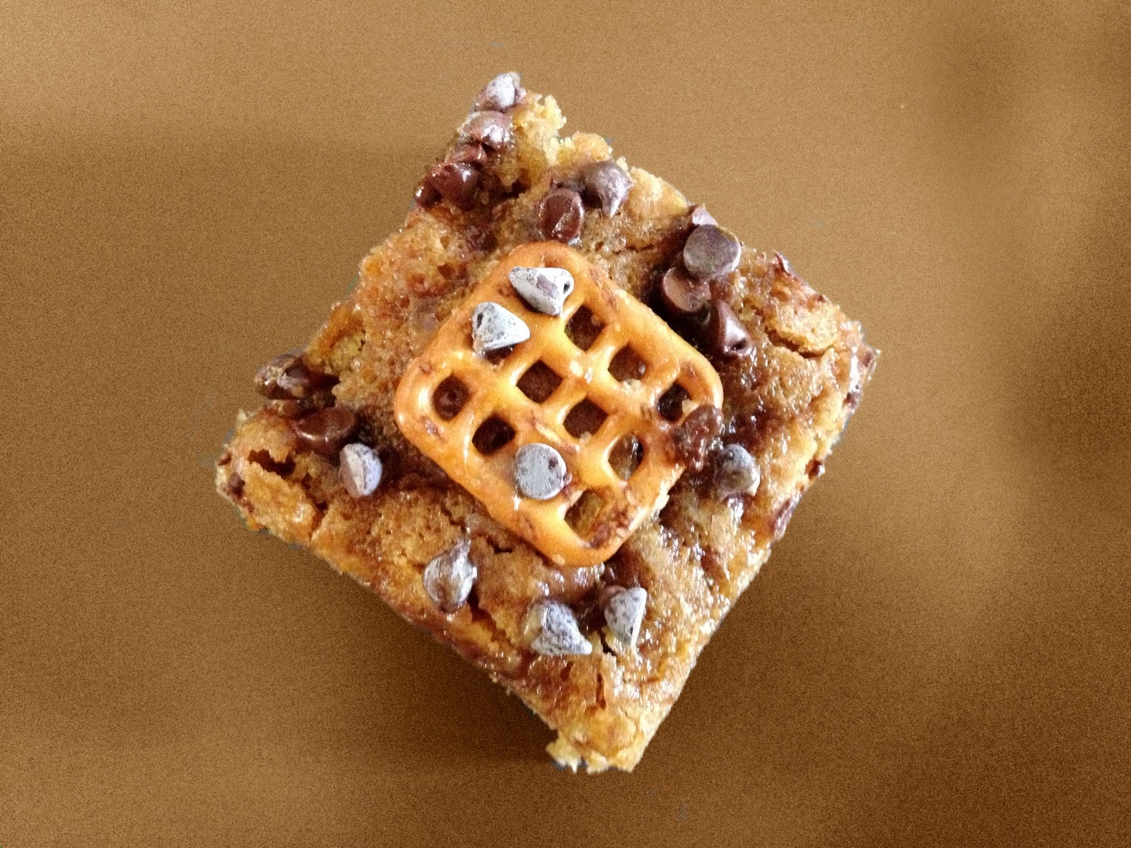 The Nerdy Chef Caramel Pretzel Blondies