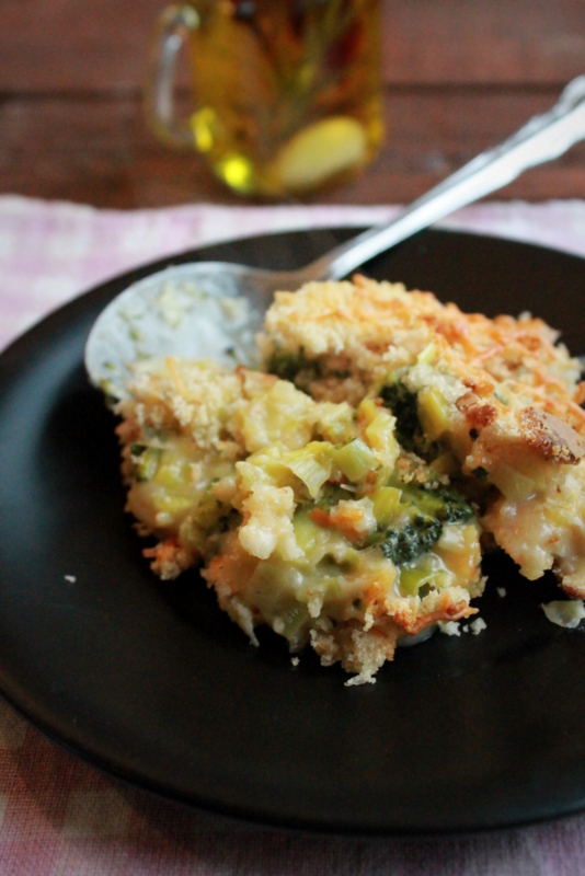 Calso Cooks from the Sustainable Larder Broccoli and Leek Bake