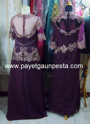 Gaun Pesta Contoh Jahitan Baju Pesta Mama Dan Besan Brokat Payet Gaun