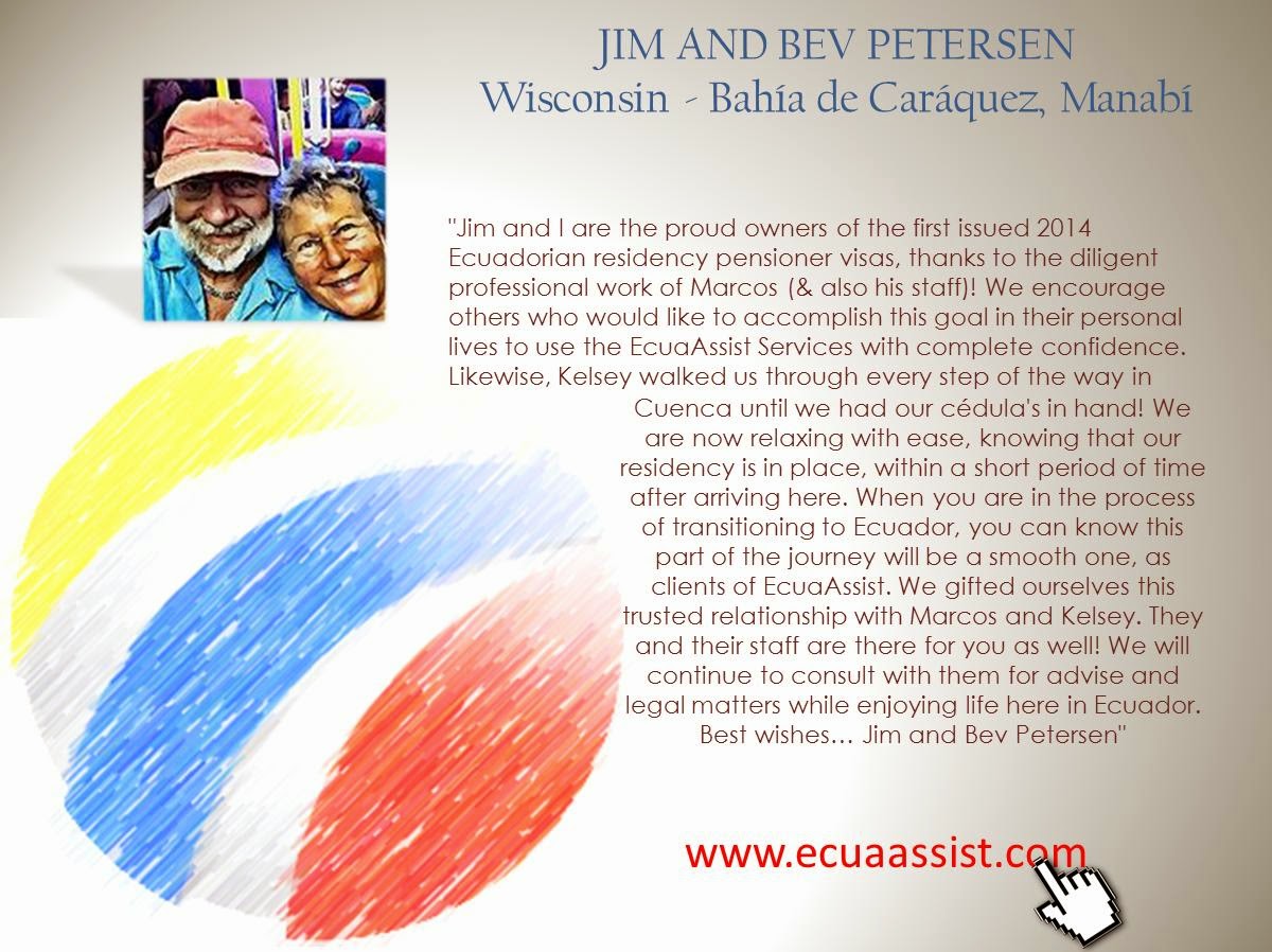Testimonial Jim & Bev Petersen, Wisconsin - Bahía de Caráquez, manabí