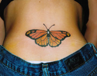 Lower Back Butterfly Tattoo Design
