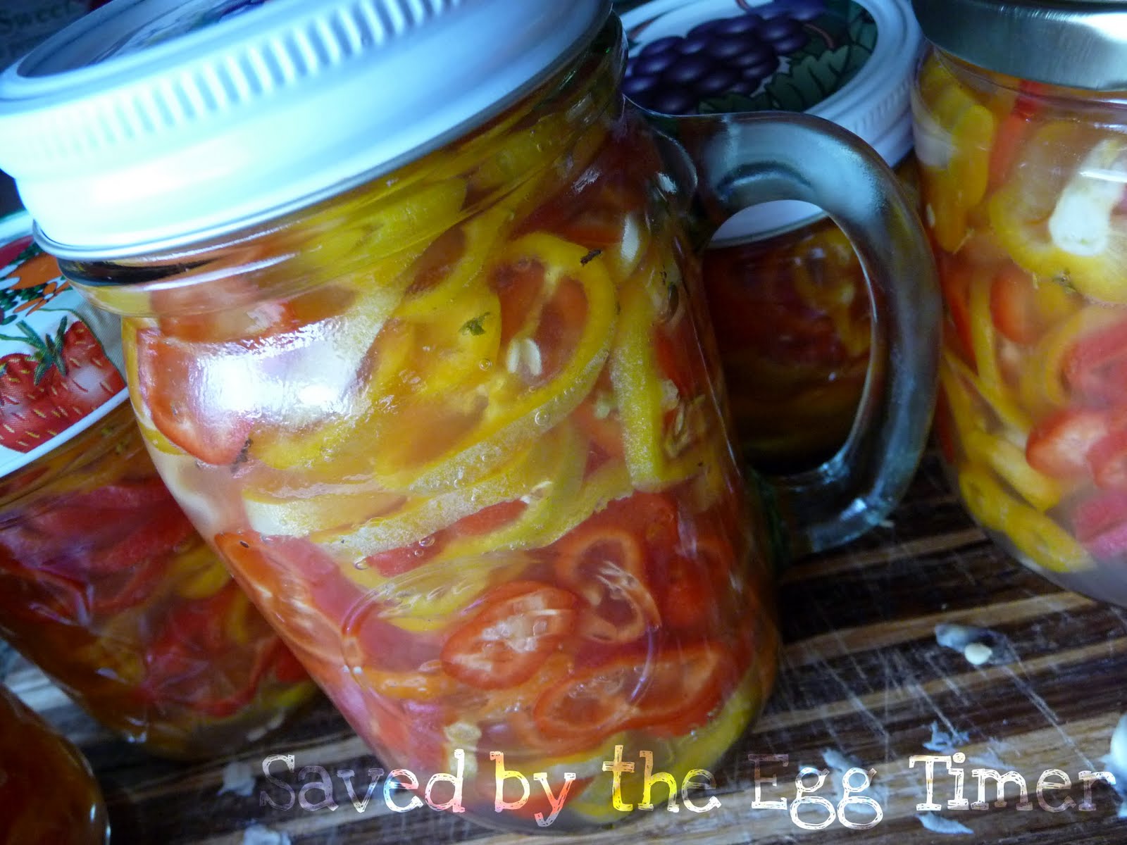 Saved by the Egg Timer Sweet Vinegar Peppers