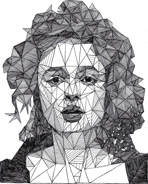 07-Helena-Bonham-Carter-Josh-Bryan-Monochromatic-Triangulation-Drawings-Portraits-www-designstack-co