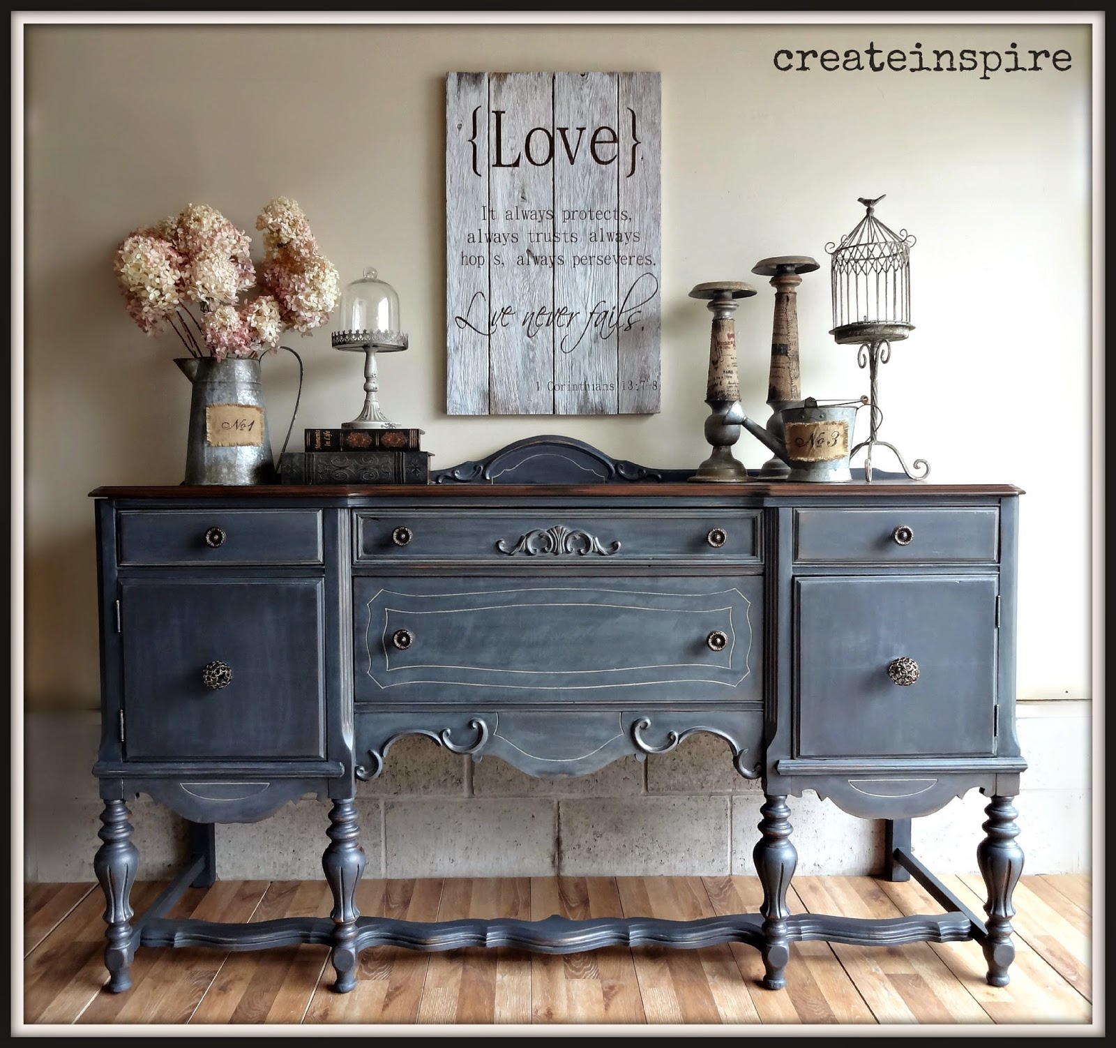 createinspire}: Antique Buffet in Ash (Fusion Mineral Paint)