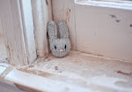 grey rabbit brooch - Etsy