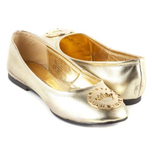 Fashion trends: golden gold flat glitter shoes