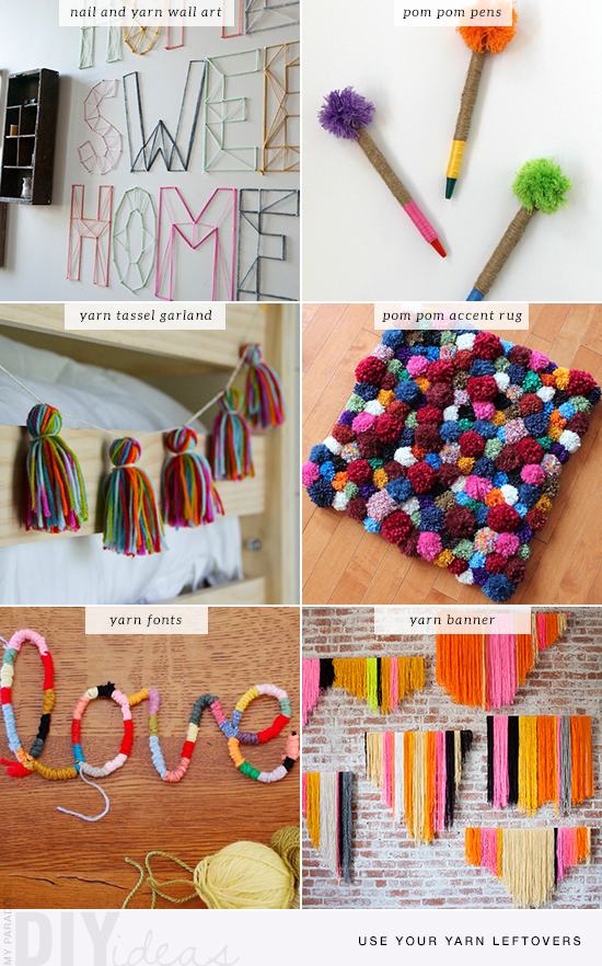 6 fun and easy no-knit diy tutorials to do with your yarn leftovers | My Paradissi