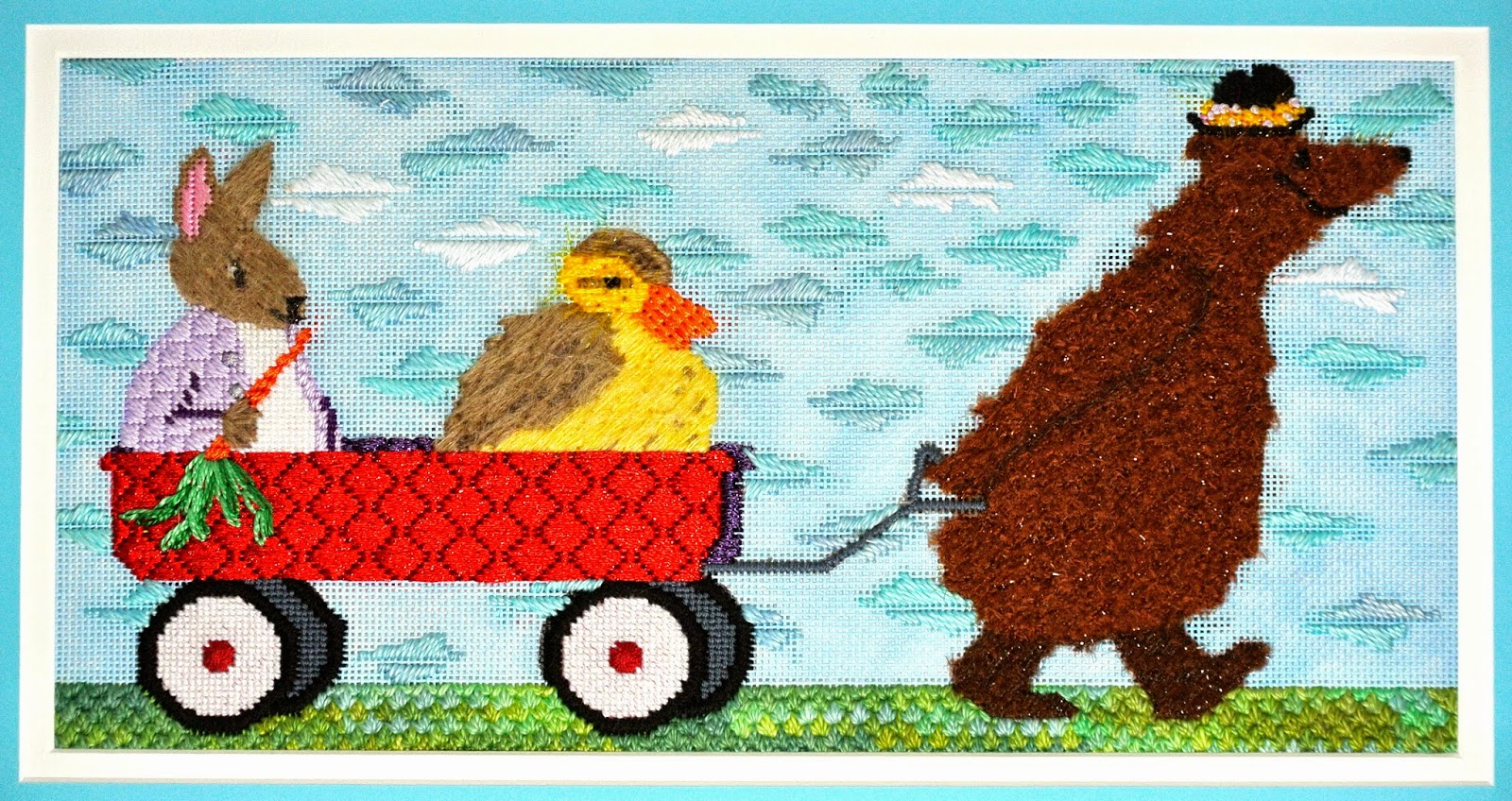 Little Red Wagon CO1406 Waterweave Unique Needlepoint Canvases by