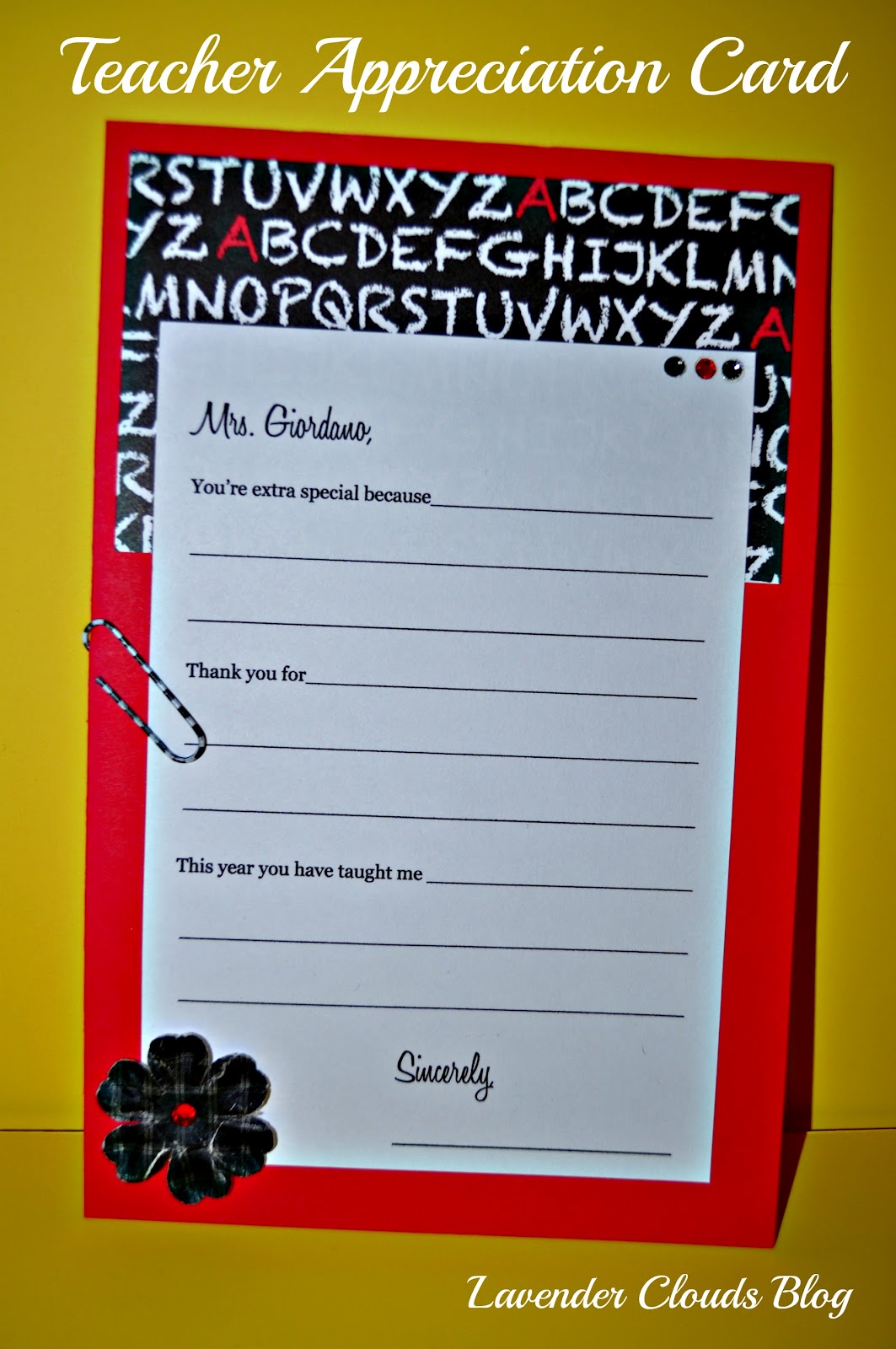 Lavender Clouds Teacher Appreciation Cards