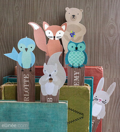 My Owl Barn Printable Woodland Friends Bookmarks
