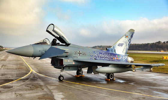 A Eurofighter Typhoon jet built by BAE Systems 400th Eurofighter Typhoon