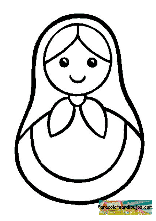 colorear dibujo de muneca rusa :Colorear dibujos