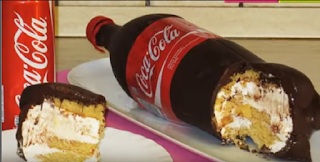 Recette  gâteau en forme de bouteille de Coca-Cola.