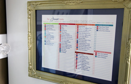 household cleaning chore chart