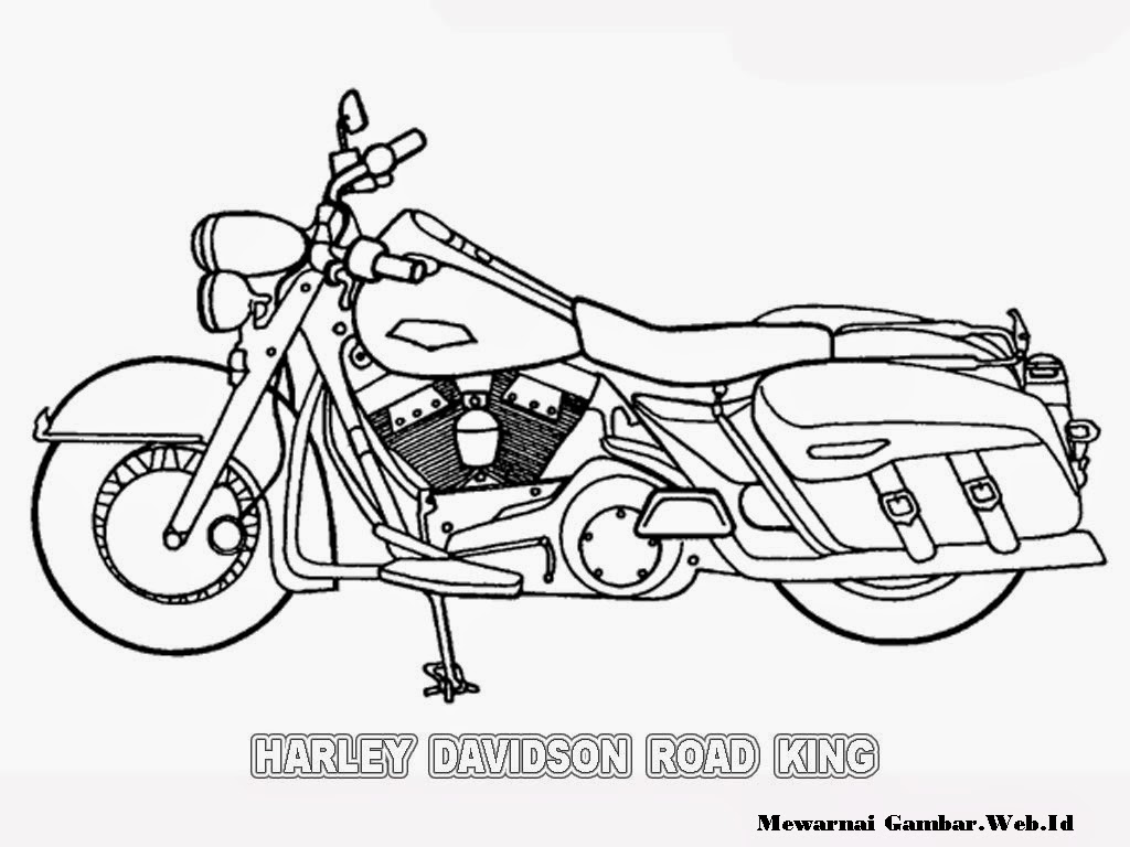 Mewarnai Gambar Motor Harley Davidson Mewarnai Gambar