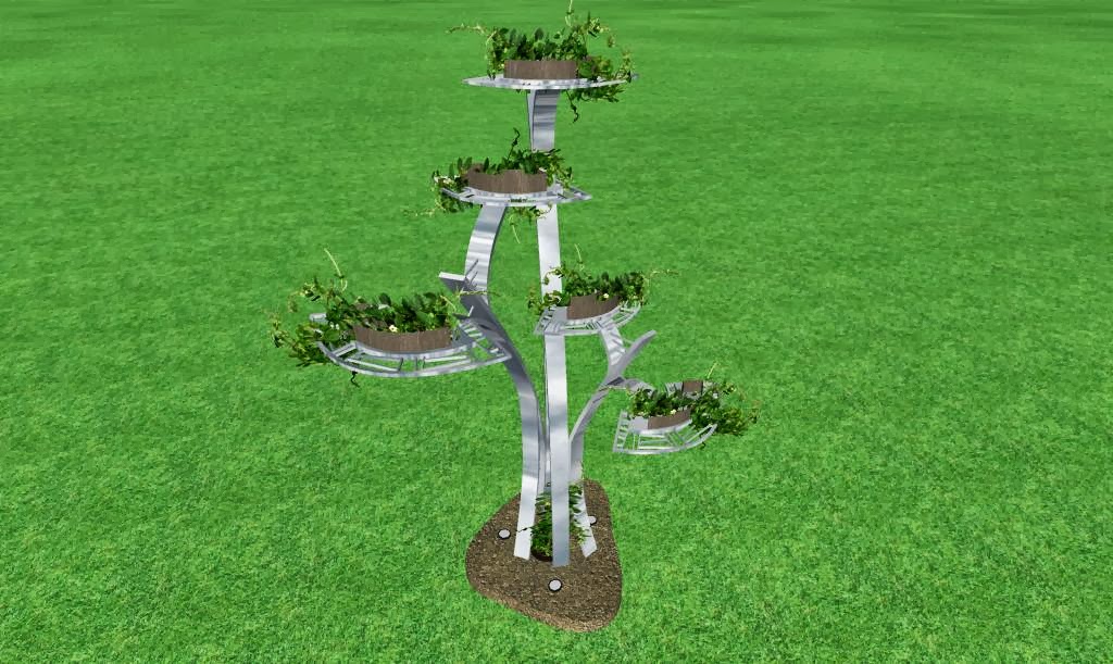 Adornos estilizados - "Campos de Amapolas" y "Arboles" en hierro