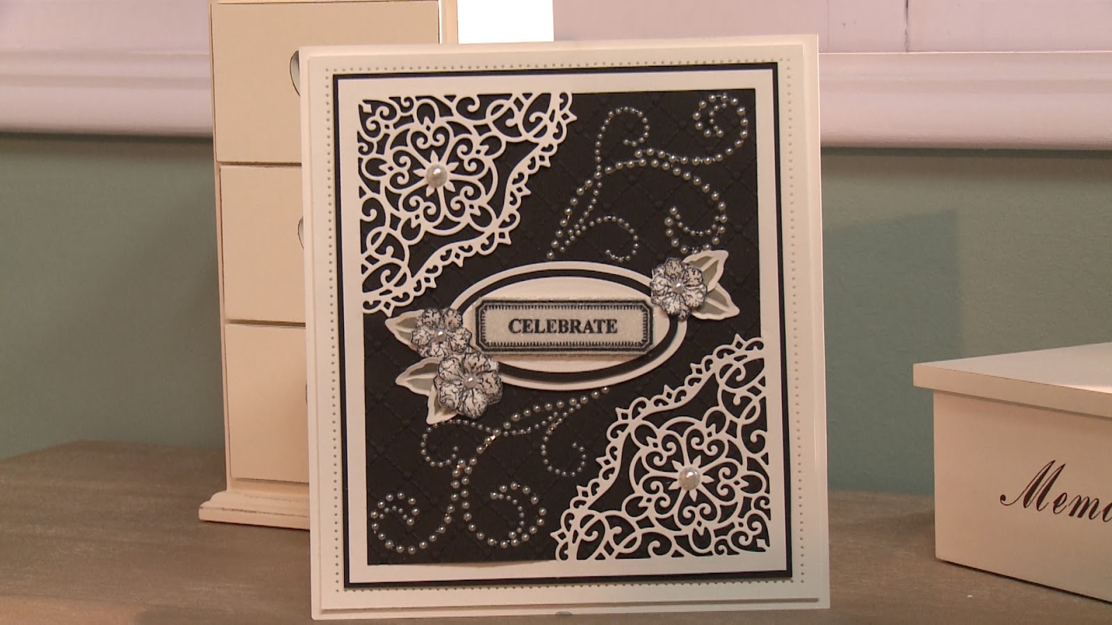 PartiCraft (Participate In Craft) Black & White Celebration Card