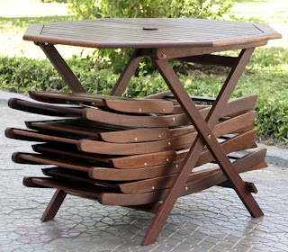 5pc Outdoor Wood Folding Patio Dining Set Review Amazon