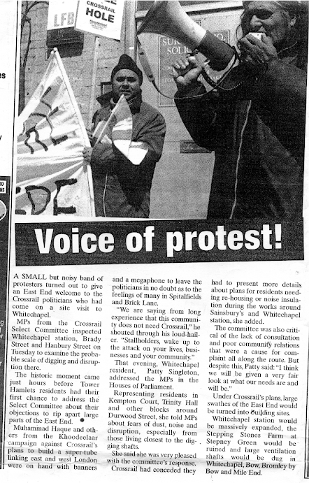 “Voice of Protest” by the EAST LONDON ADVERTISER was taken in May 2006 on the Whitechapel Road
