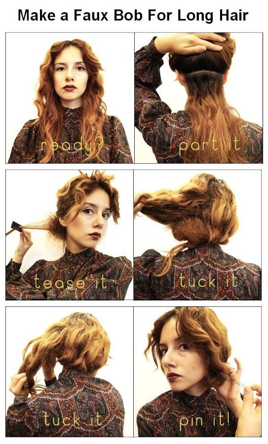 Make a Faux Bob For Long Hair