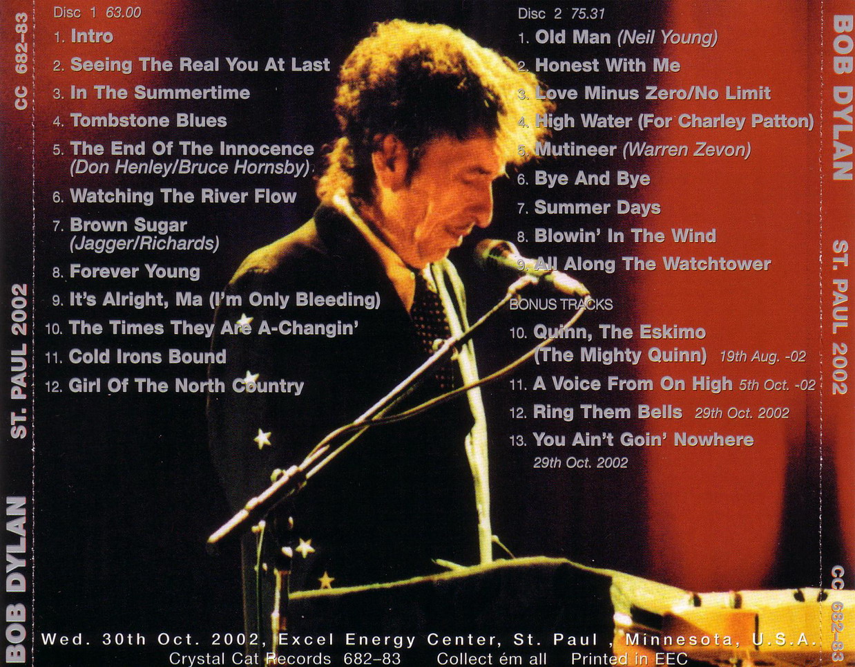 T U B E Bob Dylan 2002 10 30 St Paul Mn Aud Flac t u b e bob dylan 2002 10 30 st paul mn aud flac