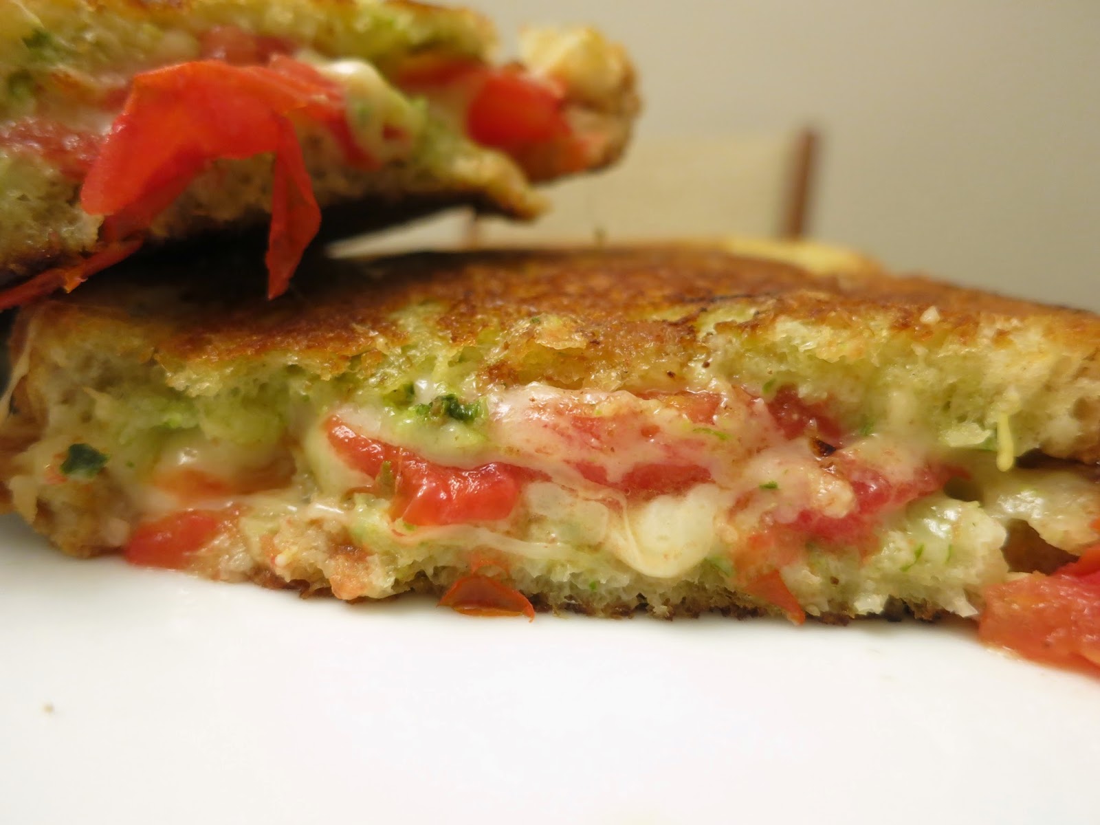 pieces of m Havarti + Tomato + Pesto Grilled Cheese Sandwich! [RECIPE]