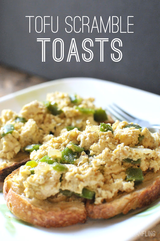 VeganFling Tofu Scramble Toasts