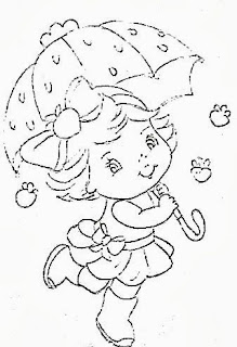 desenho da moranguinho com guarda chuva para pintar