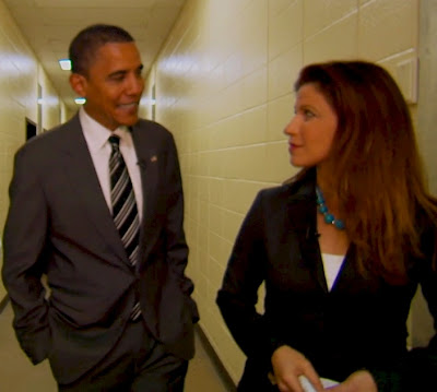 Rachel Nichols of ESPN and President Barack Obama