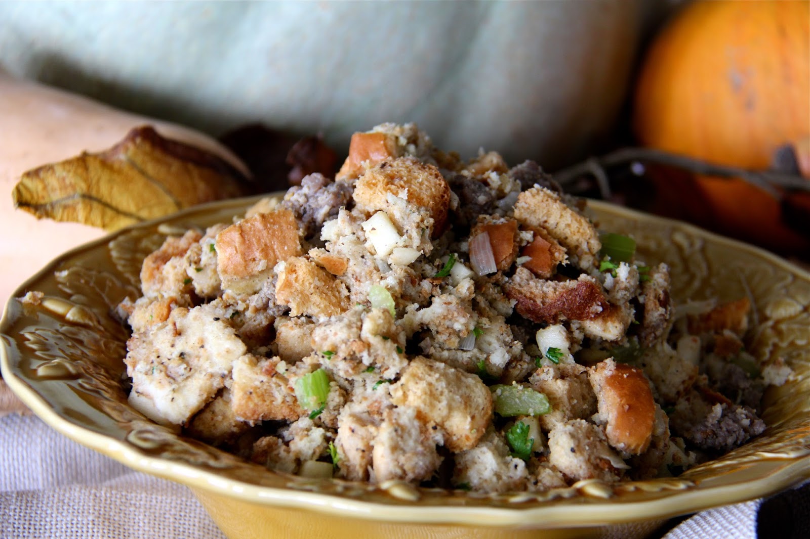A Bountiful Kitchen Apple, Sausage and Herb Stuffing