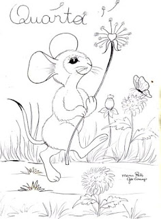 rato com flor para pintar