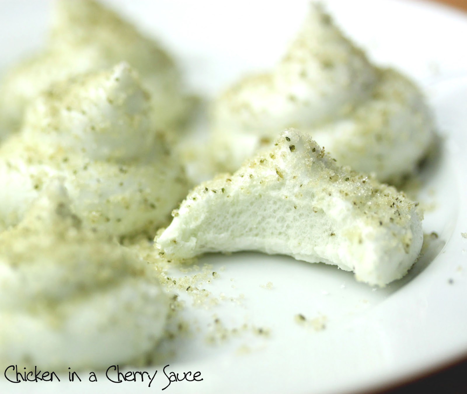 Chicken in a Cherry Sauce Lime and Mint Marshmallows