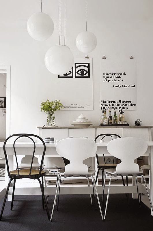 17 ideas bellas para comedores blancos {inspiración en fotos}